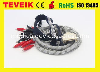 Fábrica médica de cable impermeable de Neurofeedback EEG con el clip/la cubierta roja, zócalo del cocodrilo del estruendo 1.5m m